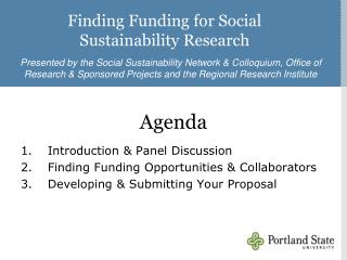 Finding Funding for Social Sustainability Research