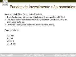 Fundos de Investimento não bancários