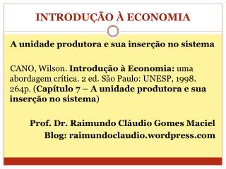 INTRODUÇÃO À ECONOMIA