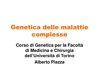 Genetica delle malattie complesse