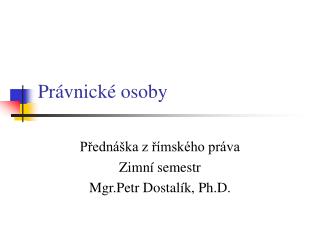 Právnické osoby