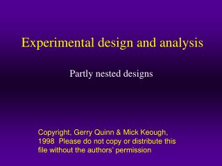 Experimental design and analysis