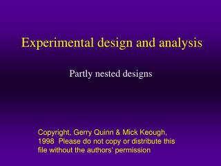 Experimental design and analysis