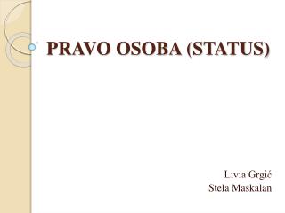 PRAVO OSOBA (STATUS)