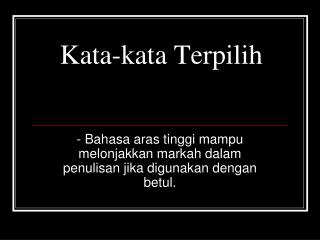 Kata-kata Terpilih