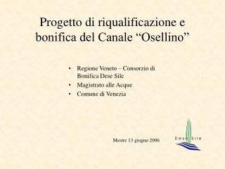 Progetto di riqualificazione e bonifica del Canale “Osellino”