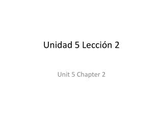 Unidad 5 Lección 2