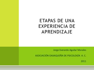 ETAPAS DE UNA EXPERIENCIA DE APRENDIZAJE