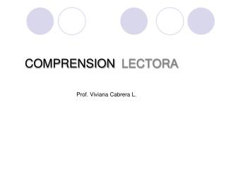 COMPRENSION LECTORA
