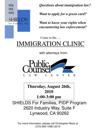 Questions about immigration law? Want to apply for a green card?