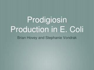 Prodigiosin Production in E. Coli