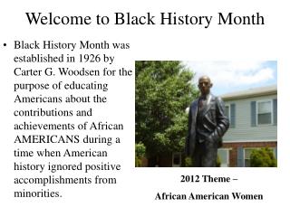 Welcome to Black History Month