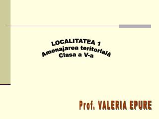 LOCALITATEA 1 Amenajarea teritorială Clasa a V-a