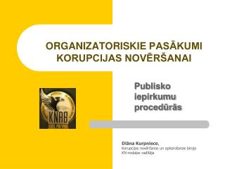 Organizatoriskie pasākumi korupcijas novēršanai