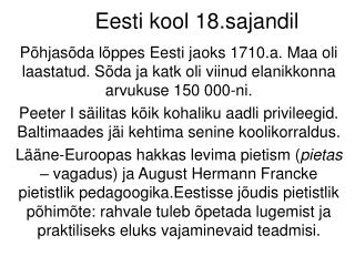 Eesti kool 18.sajandil