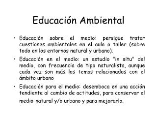 Educación Ambiental