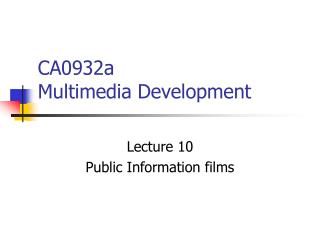 CA0932a Multimedia Development