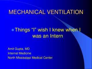 MECHANICAL VENTILATION