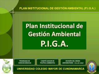 Plan Institucional de Gestión Ambiental P.I.G.A.