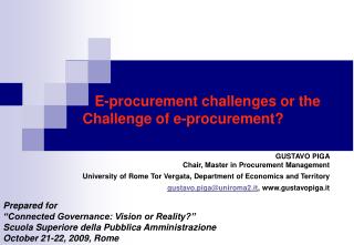 Prepared for “Connected Governance: Vision or Reality?”