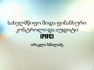სახელმწიფო შიდა ფინანსური კონტროლი და აუდიტი ( PIFC )