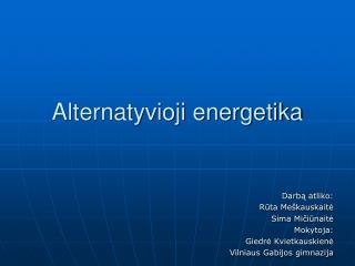 Alternatyvioji energetika