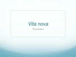 Vita nova