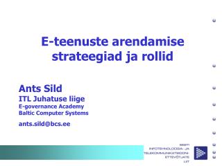 E-teenuste arendamise strateegiad ja rollid