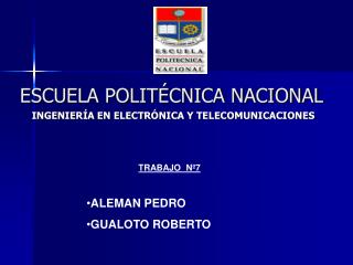 ESCUELA POLITÉCNICA NACIONAL