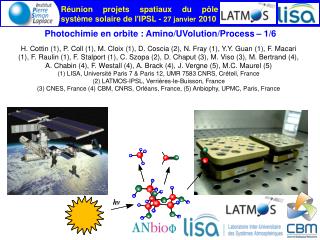 Photochimie en orbite : Amino/UVolution/Process – 1/6