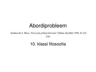 10. klassi filosoofia