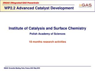 WP2.2 Advanced Catalyst Development