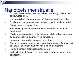 Nanotoets menstruatie
