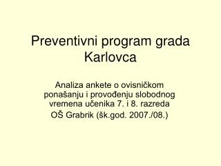 Preventivni program grada Karlovca