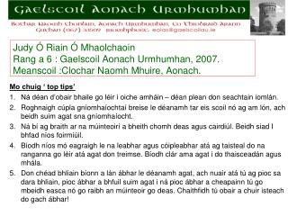 Mo chuig ‘ top tips’