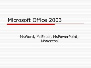 Microsoft Office 2003