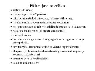 Põllumajanduse erilisus