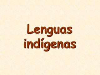 Lenguas indígenas