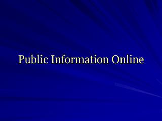 Public Information Online