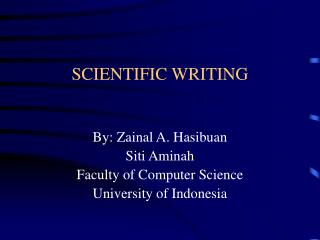 SCIENTIFIC WRITING