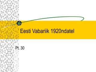 Eesti Vabariik 1920ndatel