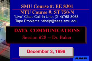 SMU Course #: EE 8301 NTU Course #: ST 750-N