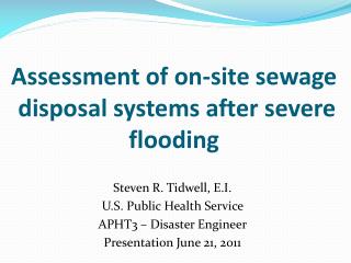 Assessment of on-site sewage disposal systems after severe flooding