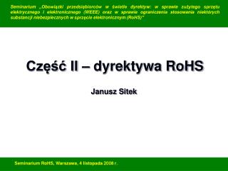 Część II – dyrektywa RoHS