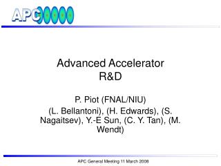 Advanced Accelerator R&amp;D