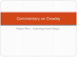Commentary on Crowley
