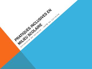 Pratiques inclusives en milieu scolaire