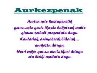 Aurkezpenak