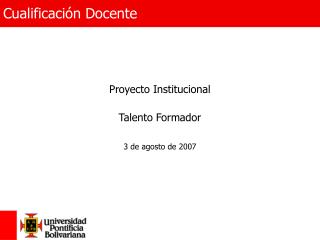 Cualificación Docente