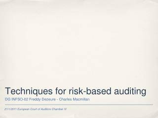 Techniques for risk-based auditing
